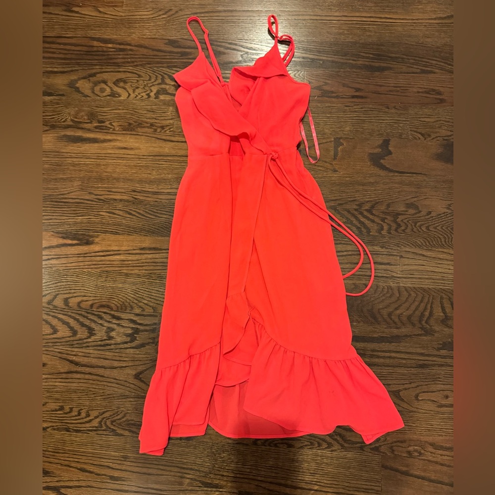 Monteau Red ruffled Dress